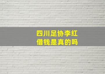 四川足协李红 借钱是真的吗